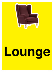 Lounge Dementia Friendly Yellow SIgn